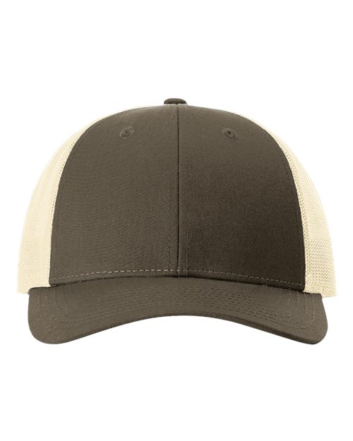 brown and beige hat