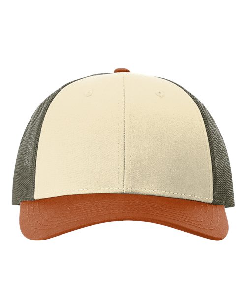 rust beige and olive green hat