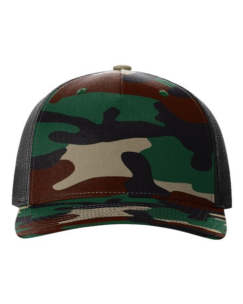 camo and black hat