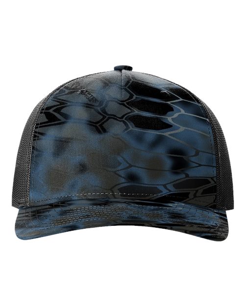 black and blue design hat