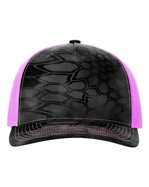 black design and neon pink hat