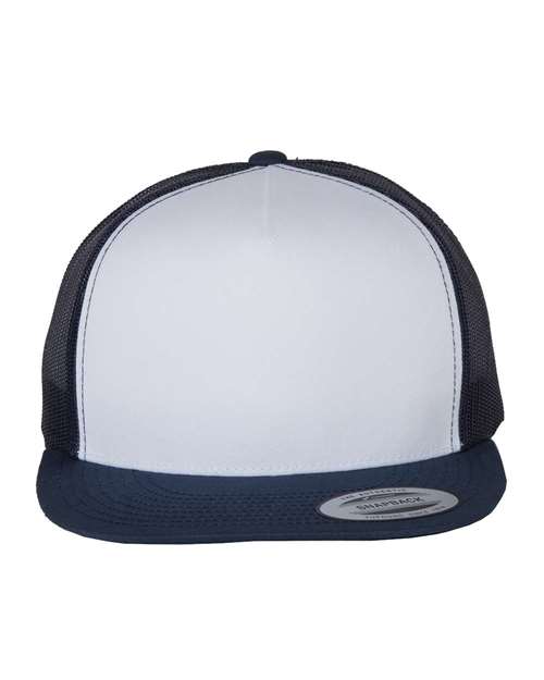 navy and white hat