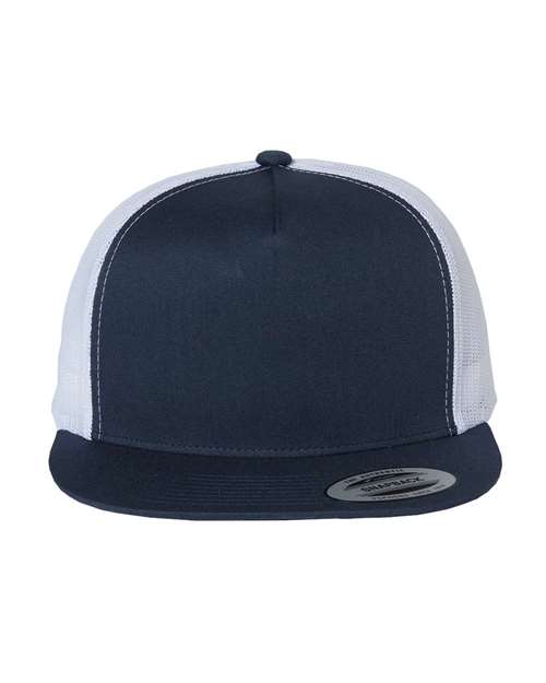 navy and white hat