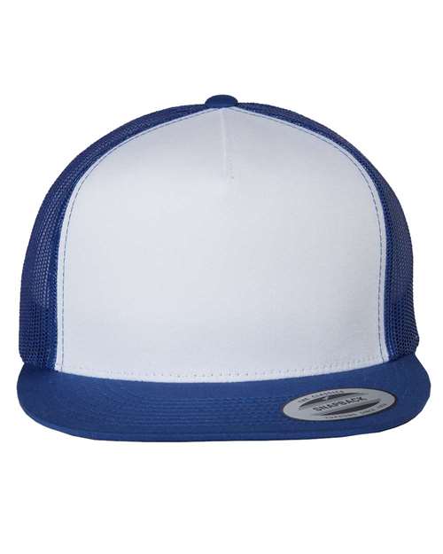 blue and white hat