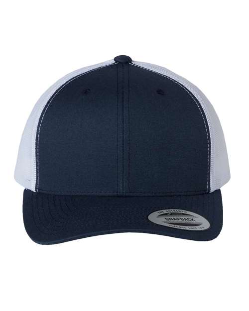 navy and white hat