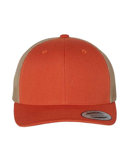 red and beige hat