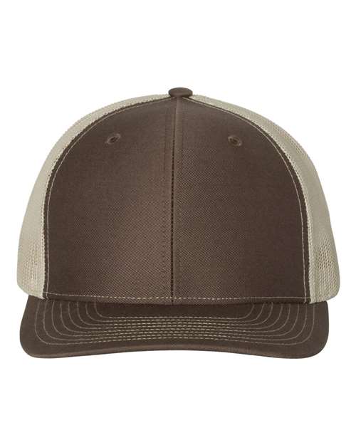 brown and beige hat