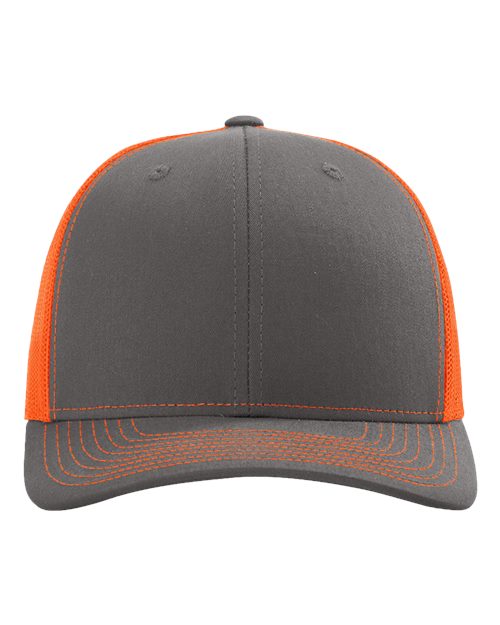 grey and orange hat