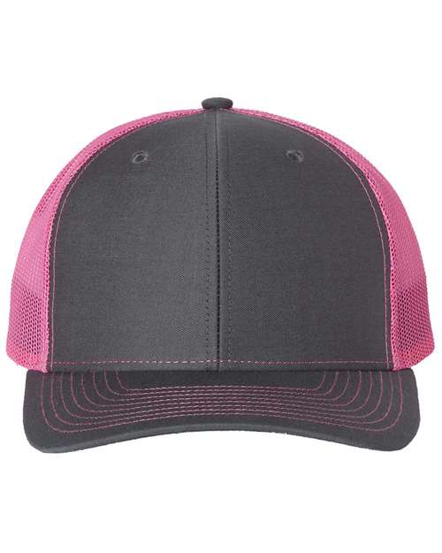 grey and hot pink hat