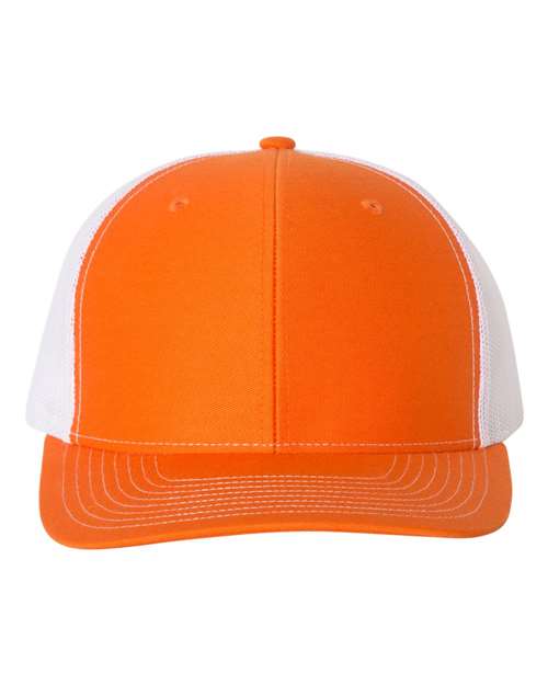 orange and white hat