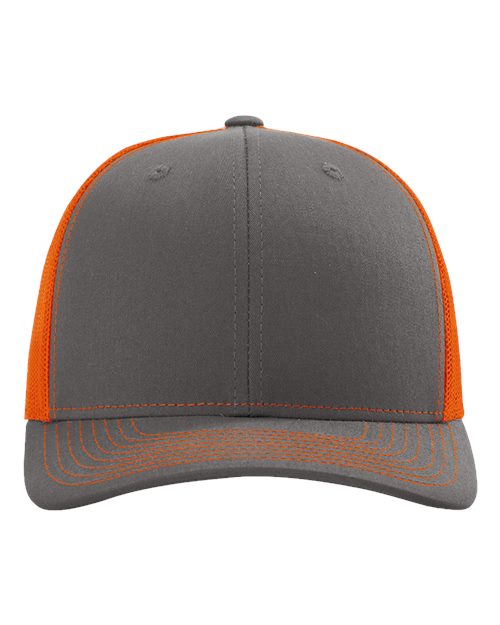 grey and orange hat
