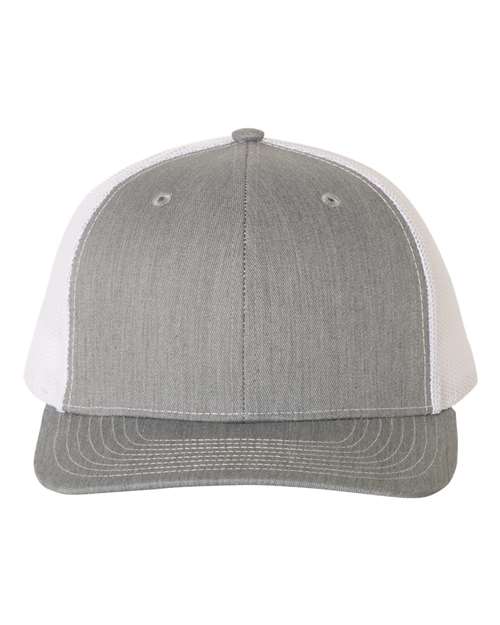 grey and white hat