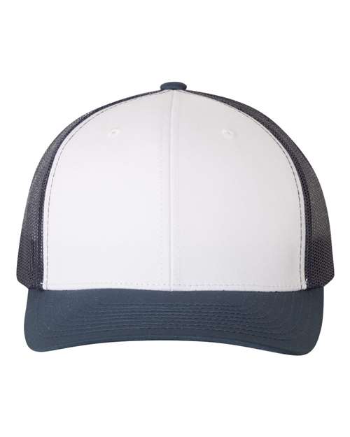 navy white and black hat