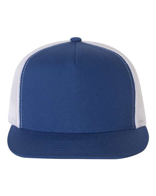 blue and white hat