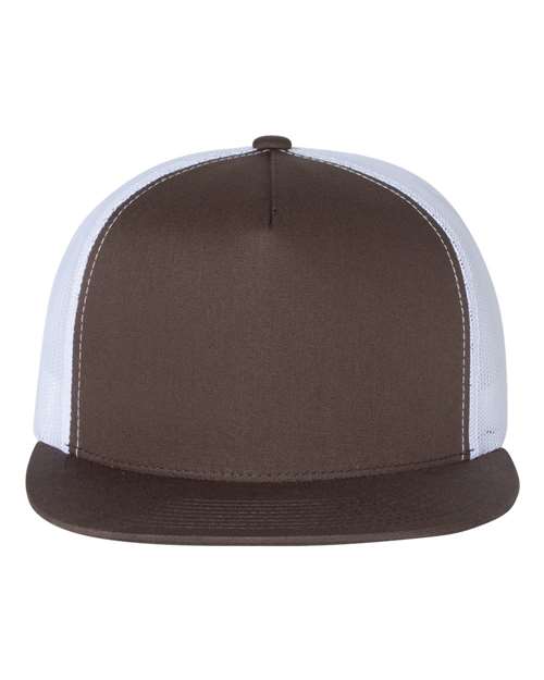 brown and white hat