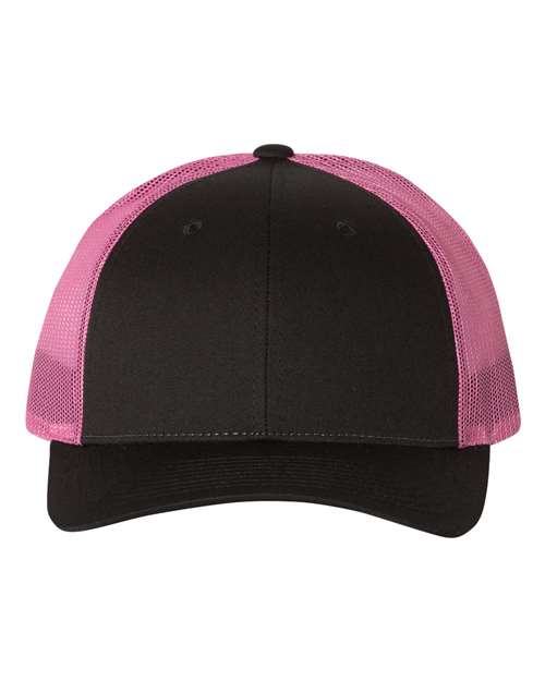 black and pink hat