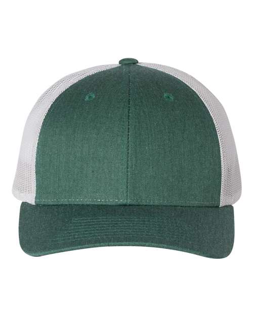 green and white hat