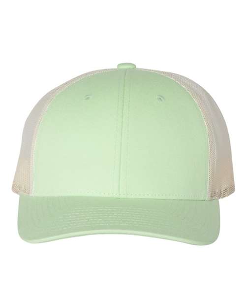 light green and beige hat