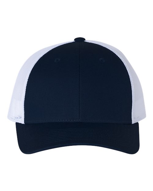 navy and white hat