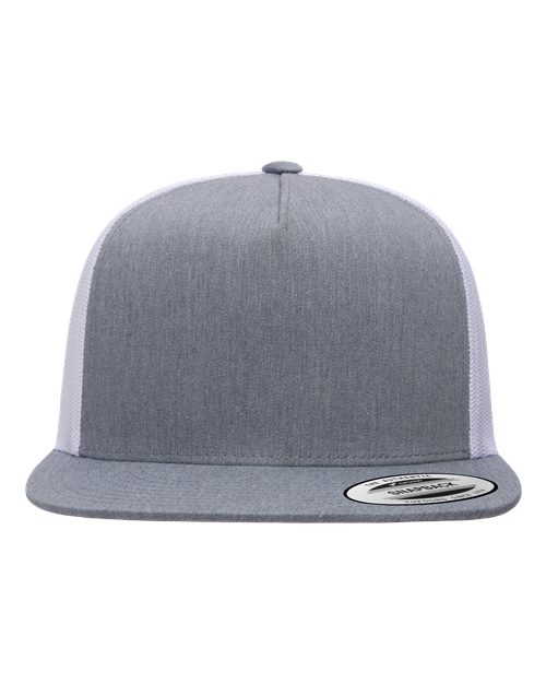 grey and white hat