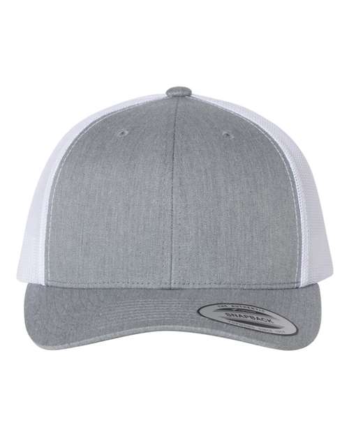 grey and white hat