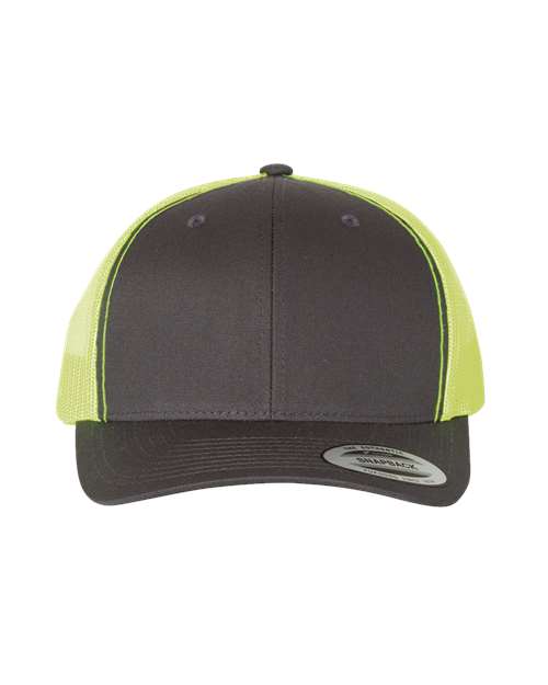 grey and neon yellow hat
