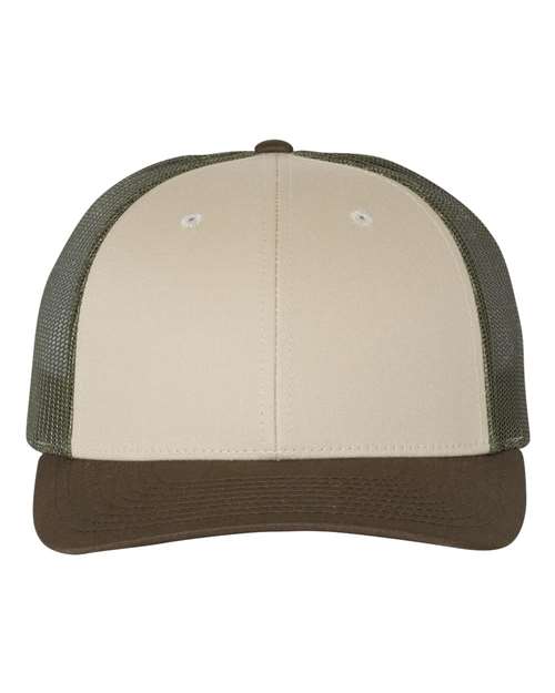 brown tan and olive green hat