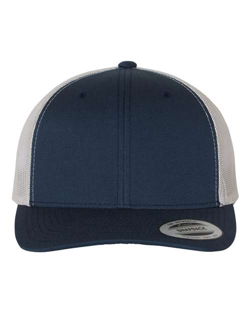 navy and white hat