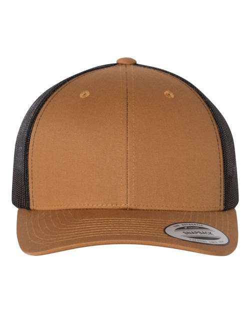 brown and black hat