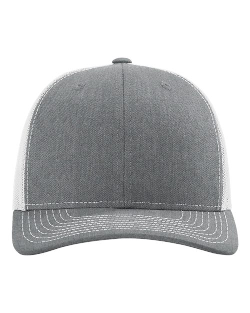 grey and white hat
