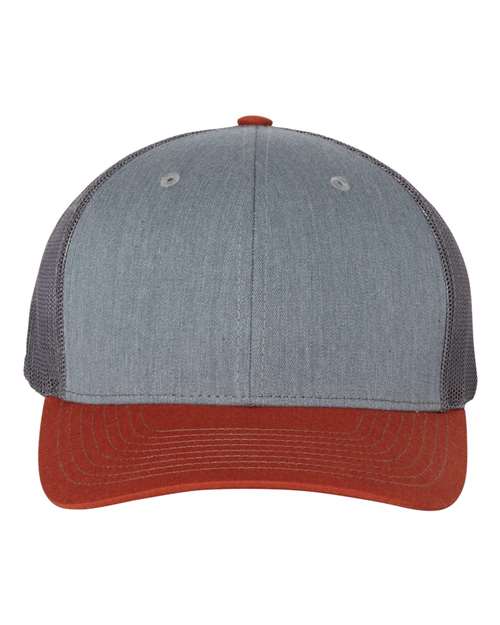 red and grey hat