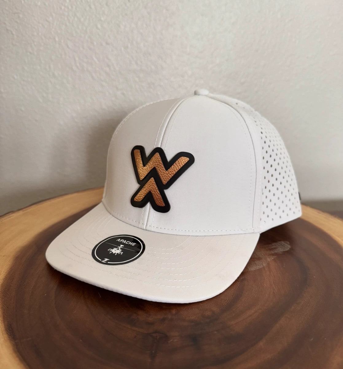 white hat custom patch