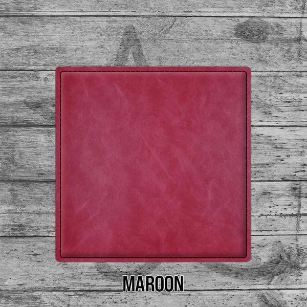maroon square coaster