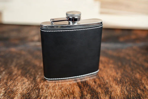 heritage black and silver flask